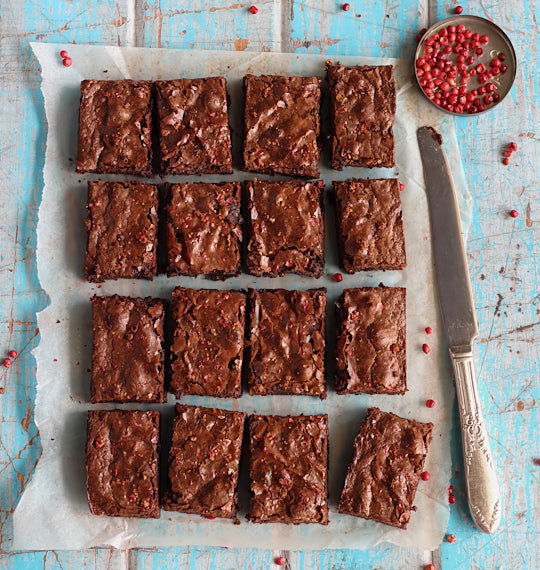 Mixed pepper spiced chocolate brownie