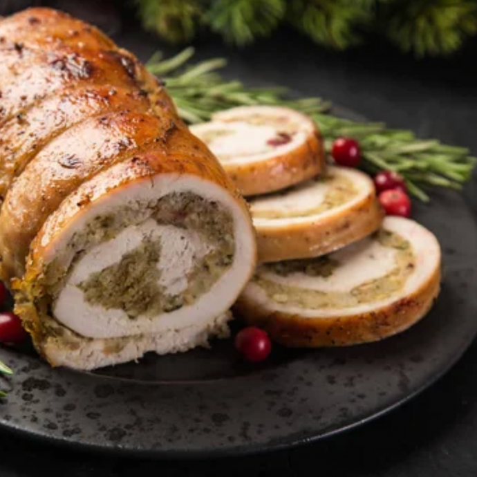 Turkey breast stuffed with pistachios