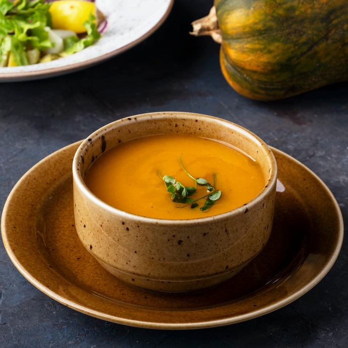 Pumpkin and carrot cream with ginger and spices